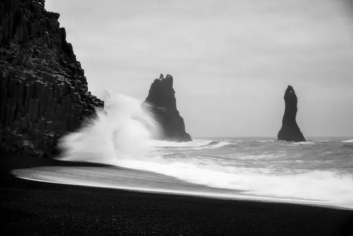 Framed Print : Reynisfjara beach and basalt columns at sunrise, Sudurland, Iceland Framed Print : Reynisfjara beach and basalt columns at sunrise, Sudurland, Iceland