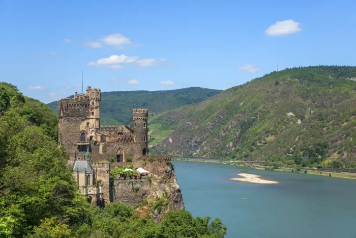 Framed Print : Rheinsteincastle with river Rhein near Bingen, Rhine valley, Rhineland-Palatinate Framed Print : Rheinsteincastle with river Rhein near Bingen, Rhine valley, Rhineland-Palatinate