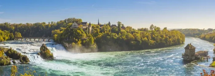 Framed Print : Rhine Falls (Rheinfall) and Laufen Castle, Schaffhausen, Switzerland