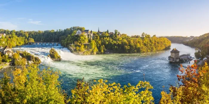 Framed Print : Rhine Falls (Rheinfall) and Laufen Castle, Schaffhausen, Switzerland Framed Print : Rhine Falls (Rheinfall) and Laufen Castle, Schaffhausen, Switzerland