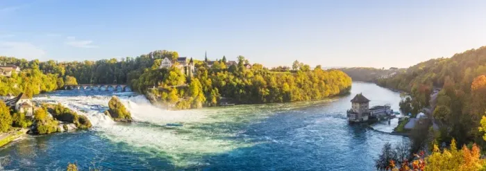 Framed Print : Rhine Falls (Rheinfall) and Laufen Castle, Schaffhausen, Switzerland Framed Print : Rhine Falls (Rheinfall) and Laufen Castle, Schaffhausen, Switzerland
