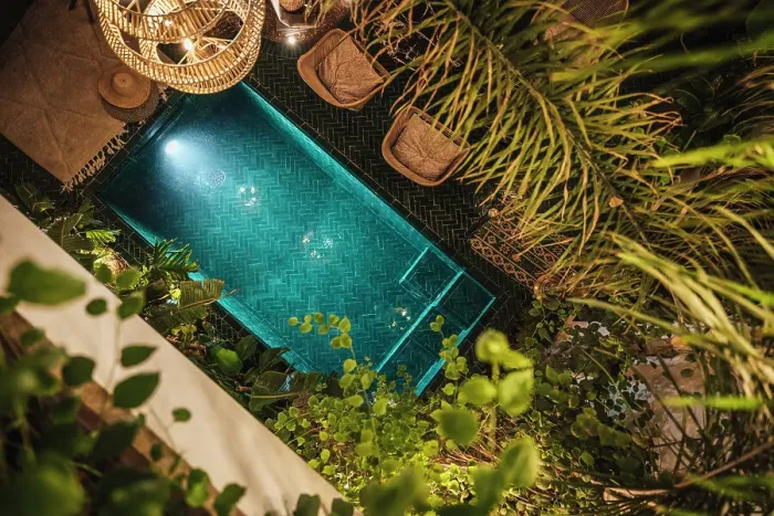 Framed Print : Riad pool from above, Marrakech, Morocco Framed Print : Riad pool from above, Marrakech, Morocco