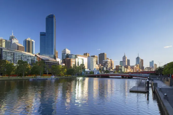 Framed Print : Rialto Towers and skyline along Yarra River, Melbourne, Victoria, Australia Framed Print : Rialto Towers and skyline along Yarra River, Melbourne, Victoria, Australia
