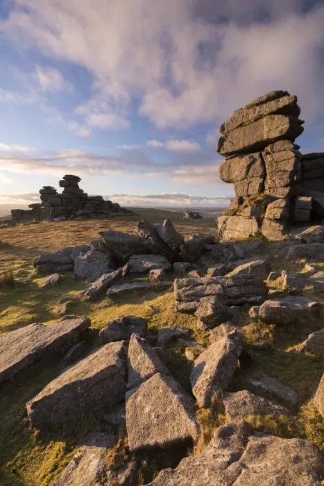Framed Print : Rich evening sunlight at Great Staple Tor, Dartmoor National Park, Devon, England Framed Print : Rich evening sunlight at Great Staple Tor, Dartmoor National Park, Devon, England