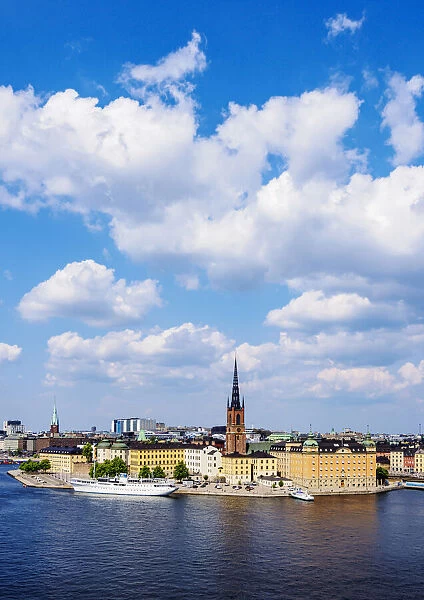 Riddarholmen Island and Gamla Stan, elevated view, Stockholm, Stockholm County, Sweden