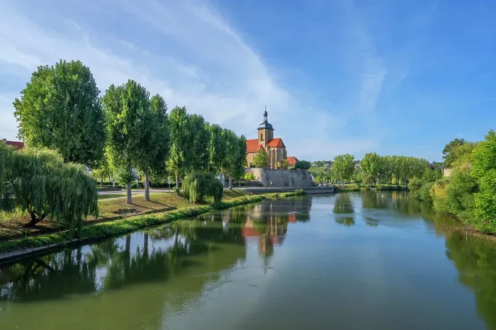 Framed Print : Rigwindis church with river Neckar, Lauffen am Neckar, Neckar valley, Baden-Wurttemberg, Germany Framed Print : Rigwindis church with river Neckar, Lauffen am Neckar, Neckar valley, Baden-Wurttemberg, Germany
