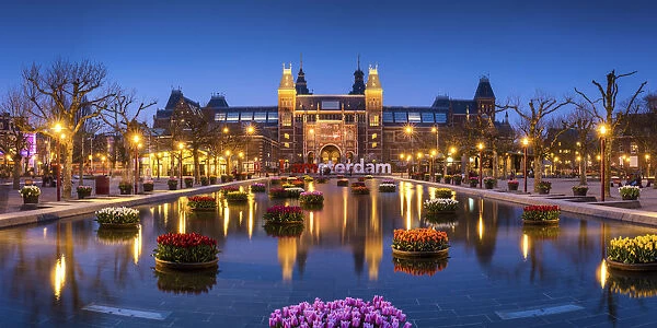 Rijksmuseum at Night, Amsterdam, Holland, Netherlands
