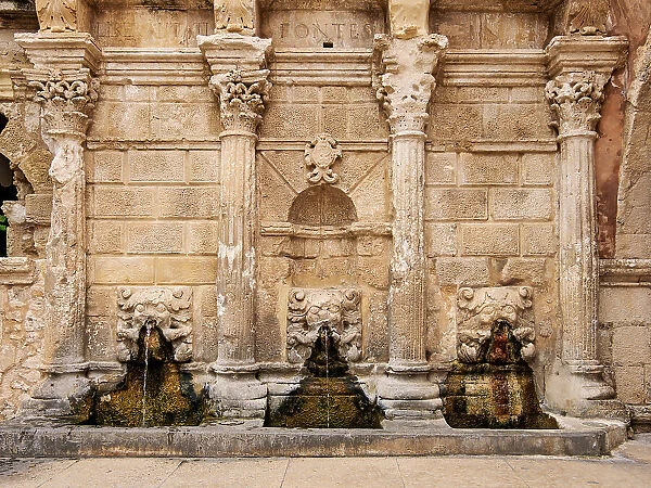Rimondi Venetian Fountain, City of Rethymno, Rethymno Region, Crete, Greece