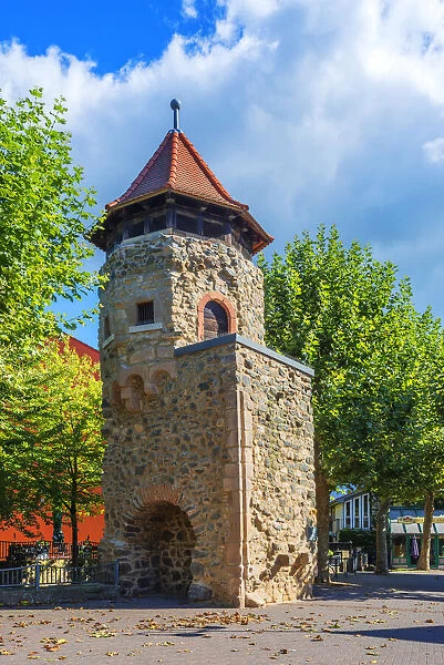 Rinnentor historical citygate, Bensheim, Odenwald, Hesse, Hessische Bergstrasse, Germany
