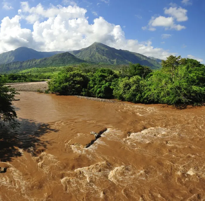 Framed Print : Rio Magdalena in flood, near Girardot, Colombia, South America Framed Print : Rio Magdalena in flood, near Girardot, Colombia, South America