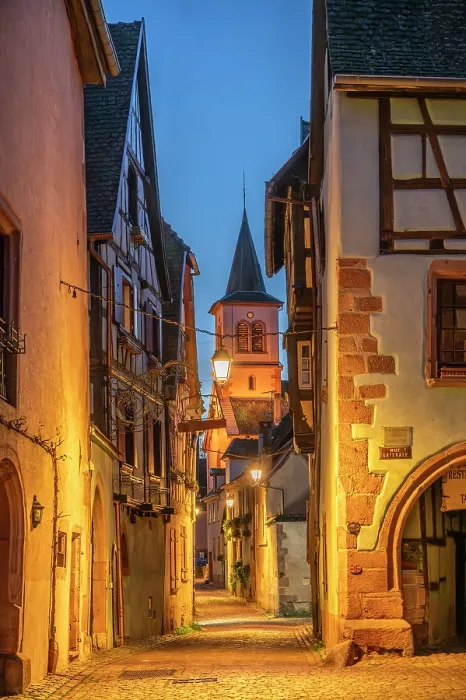 Framed Print : Riquewihr at dusk, Alsace, Alsace Wine Road, Haut-Rhin, Grand Est, France Framed Print : Riquewihr at dusk, Alsace, Alsace Wine Road, Haut-Rhin, Grand Est, France