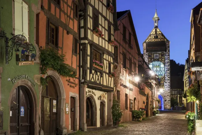 Framed Print : Riquewihr at Night, Alsace, France Framed Print : Riquewihr at Night, Alsace, France