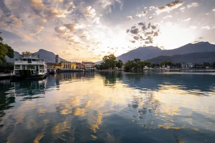 Framed Print : Riva del Garda at sunrise, Garda Lake, Trentino Alto Adige, Italy