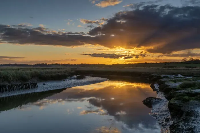 Framed Print : River Blyth at Sunset, Blythburgh, Suffolk, England Framed Print : River Blyth at Sunset, Blythburgh, Suffolk, England