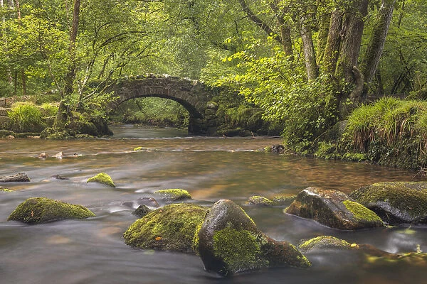 River Bovey at Hisley Bridge, Dartmoor National Park, Devon, England
