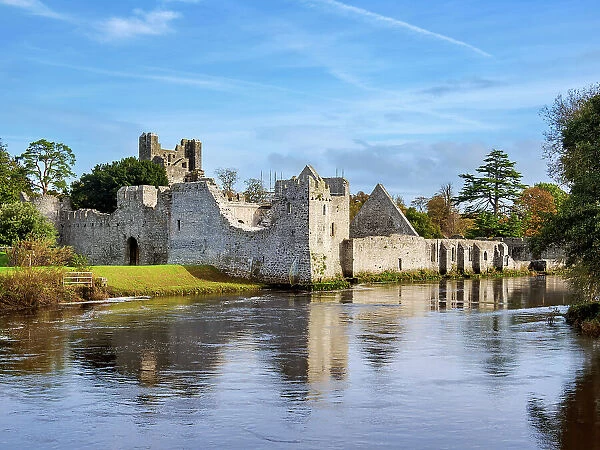 River Maigue and Desmond Castle, Adare, County Limerick, Ireland