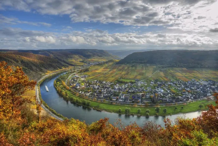 Framed Print : River Mosel with Ernst at fall, Rhineland-Palatinate, Germany Framed Print : River Mosel with Ernst at fall, Rhineland-Palatinate, Germany