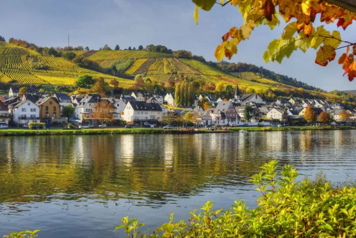 Framed Print : River Mosel with Zell-Kaimt, Rhineland-Palatinate, Germany Framed Print : River Mosel with Zell-Kaimt, Rhineland-Palatinate, Germany