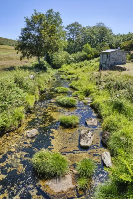 Framed Print : The river Olo at Lamas de Olo. Alvao Nature Park, Tras os Montes. Portugal
