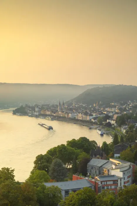 Framed Print : River Rhine at sunrise, Boppard, Rhineland-Palatinate, Germany