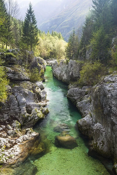 River Soca, Great Soca Gorge, Triglav National Park, Slovenia