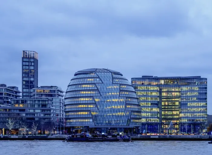 Framed Print : River Thames and City Hall at twilight, London, England, United Kingdom Framed Print : River Thames and City Hall at twilight, London, England, United Kingdom