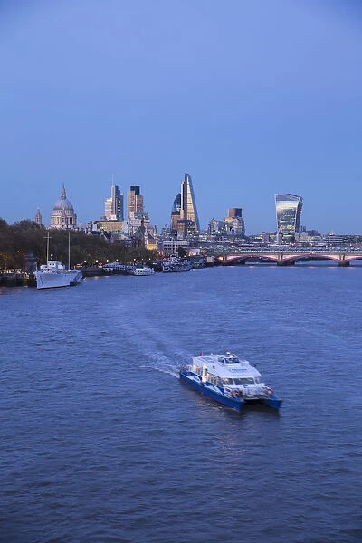 River Thames and City of London, London, England