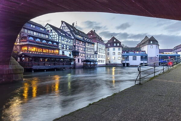 Riverside of Strasbourg district, Alsatian, Grand Est, Bas-Rhin, France