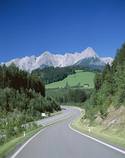 Empty Road & Alps Mountains, Germany