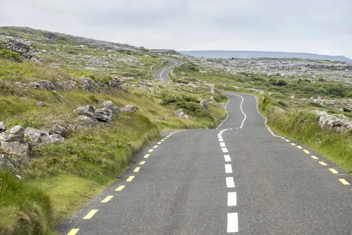 Framed Print : Road in Burren National Park, Munster, Co. Clare, Ireland, Europe Framed Print : Road in Burren National Park, Munster, Co. Clare, Ireland, Europe