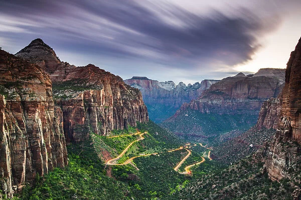 Road to Canyon overlook Zion National Park, Utah, USA