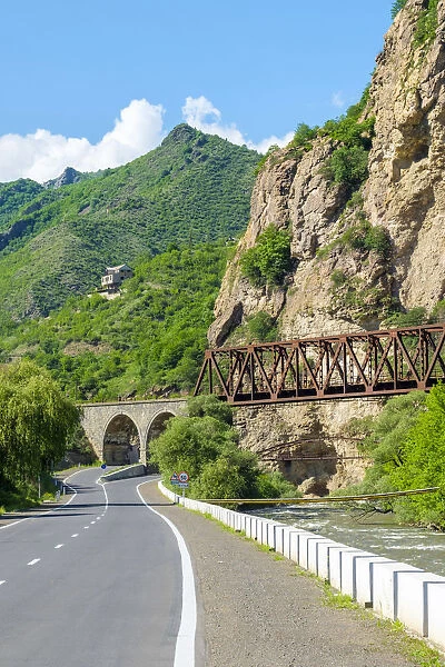 Road along the Debed River in the Debed Canyon, Tumanyan, Lori Province, Armenia