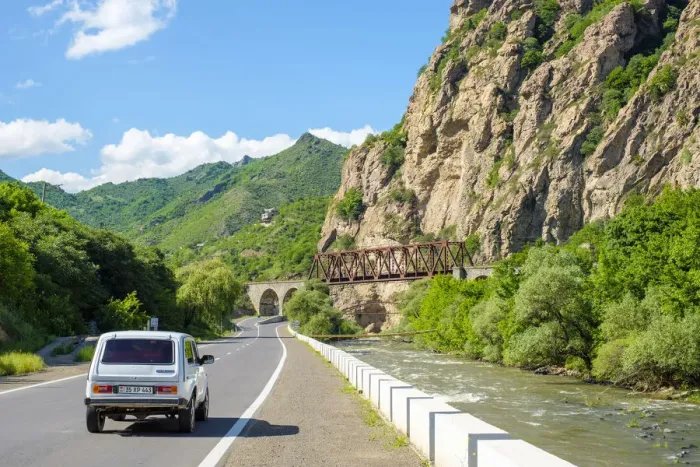 Framed Print : Road along the Debed River in the Debed Canyon, Tumanyan, Lori Province, Armenia Framed Print : Road along the Debed River in the Debed Canyon, Tumanyan, Lori Province, Armenia