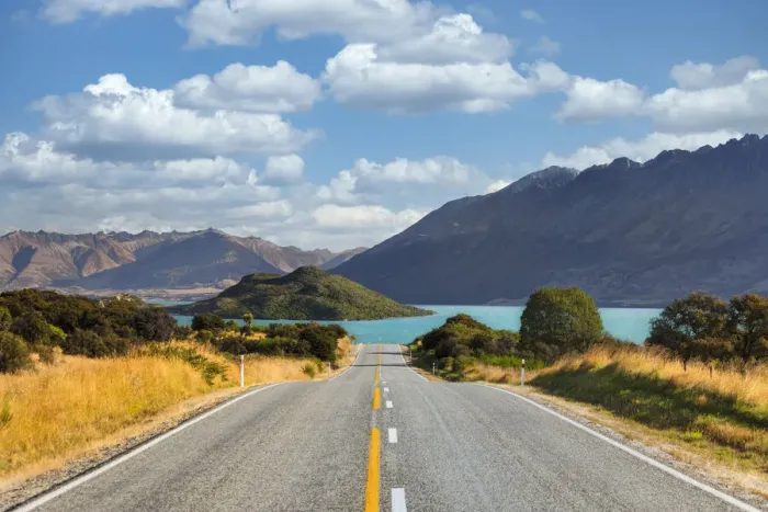 Framed Print : Road to Glenorchy at sunset, Lake Wakatipu, Queenstown, Otago, South Island, New Zealand Framed Print : Road to Glenorchy at sunset, Lake Wakatipu, Queenstown, Otago, South Island, New Zealand