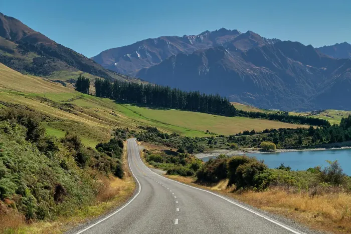 Framed Print : Road Along Lake Hawea, South Island, New Zealand Framed Print : Road Along Lake Hawea, South Island, New Zealand