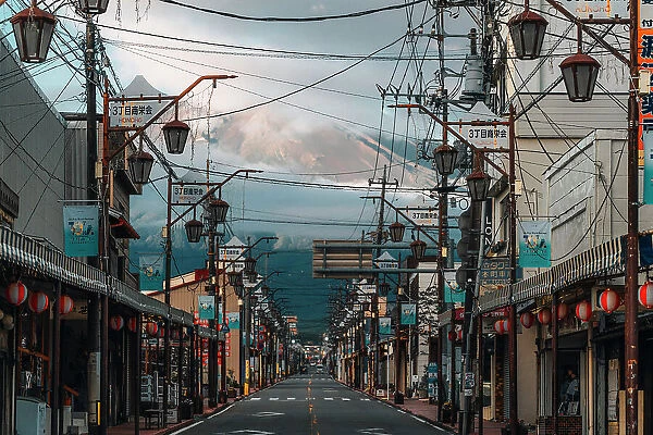 Road leading to Mount Fuji, Fujiyoshida, Japan, Asia