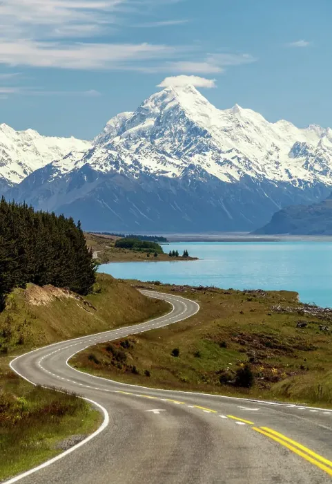 Framed Print : Road Leading to Mt. Cook, Lake Pukaki, South Island, New Zealand Framed Print : Road Leading to Mt. Cook, Lake Pukaki, South Island, New Zealand
