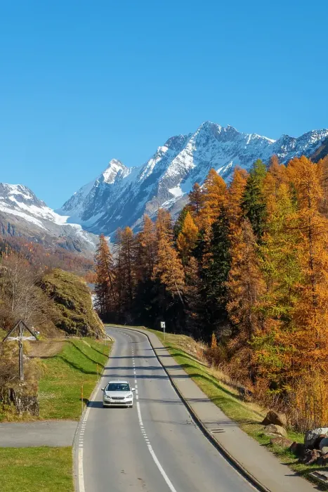 Framed Print : Road in Lotschental Valley, Valais, Switzerland Framed Print : Road in Lotschental Valley, Valais, Switzerland