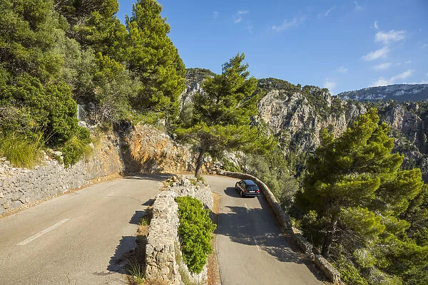 Road to Port de Valldemossa, Serra de Tramuntana, Mallorca, Balearic Islands, Spain