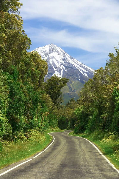 Road to Taranaki volcano, North Island, New Zealand