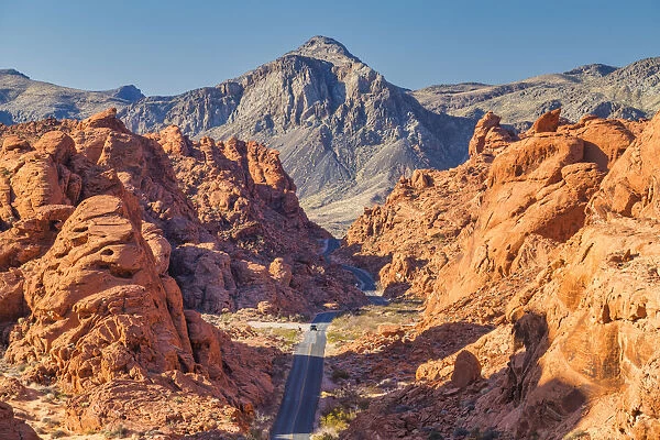 Road through Valley of Fire State Park, Nevada, USA