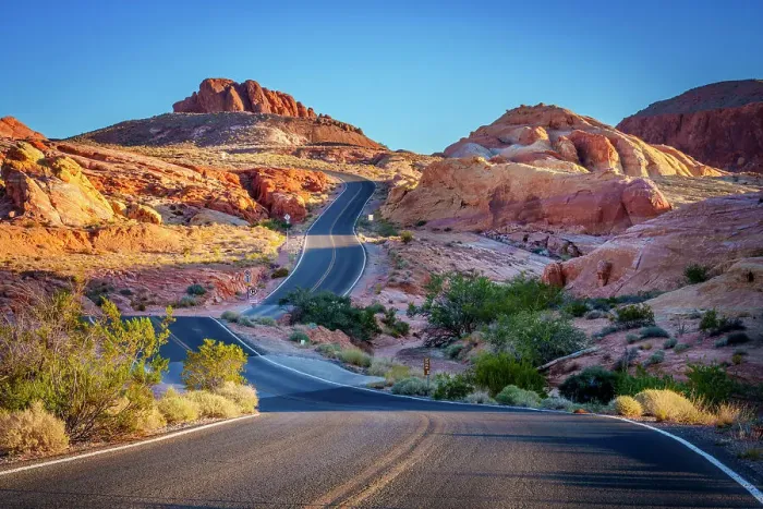 Framed Print : Road View, Rock Formations, Valley of Fire State Park Las Vegas, Nevada, USA