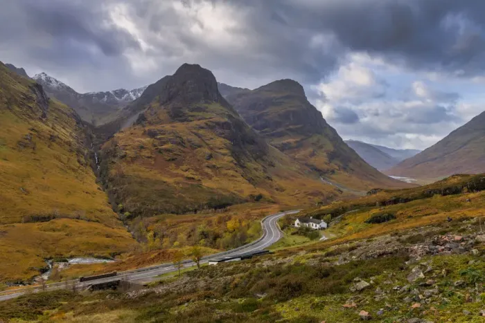 Framed Print : Road Winding Through Glencoe, Highland Region, Scotland Framed Print : Road Winding Through Glencoe, Highland Region, Scotland