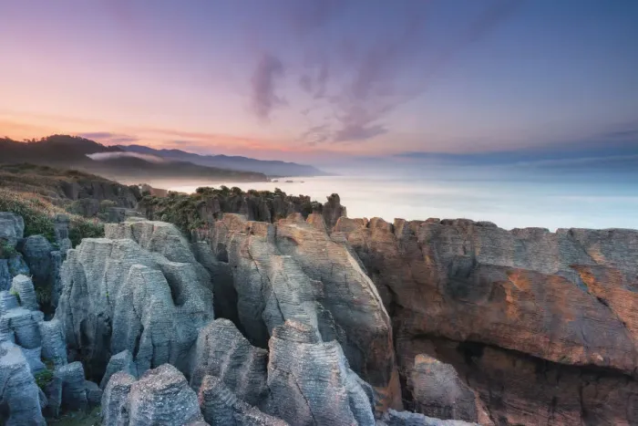 Framed Print : Rock formations called Pancake Roacks at Punakaiki West Coast, South Island, New Zealand