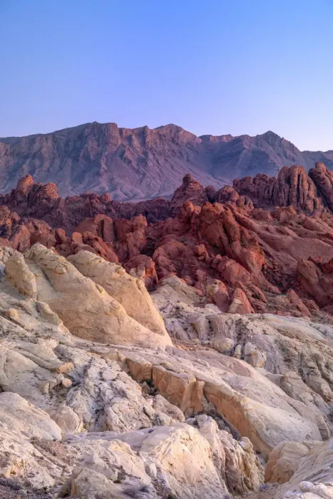 Framed Print : Rock formations at Fire Canyon and Silica Dome at dawn, Valley of Fire State Park, Nevada