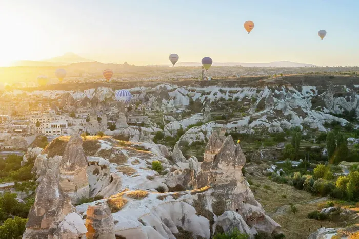 Framed Print : Rock formations, hot air balloons at sunrise, Goreme, Goreme Historical National Park, Nevsehir District, Nevsehir Province, UNESCO, Cappadocia, Central Anatolia Region, Turkey Framed Print : Rock formations, hot air balloons at sunrise, Goreme, Goreme Historical National Park, Nevsehir District, Nevsehir Province, UNESCO, Cappadocia, Central Anatolia Region, Turkey
