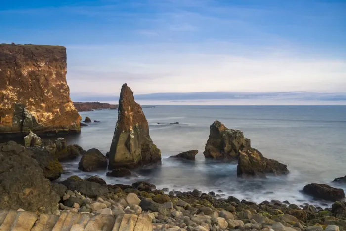 Framed Print : Rock formations at Valahnukamol against sky, Reykjanes Peninsula, Iceland Framed Print : Rock formations at Valahnukamol against sky, Reykjanes Peninsula, Iceland