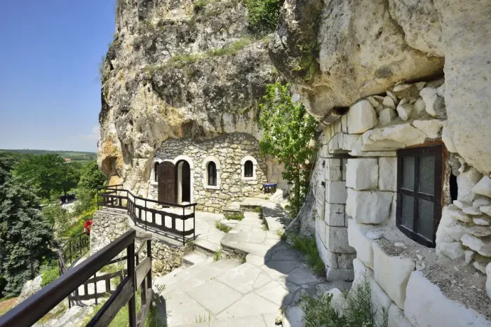 Framed Print : The rock-hewn Basarbovo Monastery (Monastery of Saint Dimitar Basarbowski) is a Framed Print : The rock-hewn Basarbovo Monastery (Monastery of Saint Dimitar Basarbowski) is a