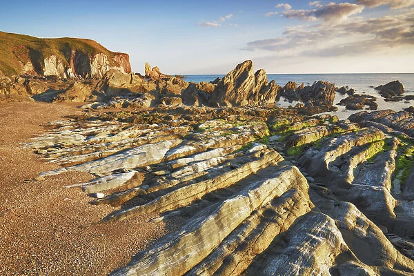 Rock landscape at Bantham Bay - United Kingdom, England, Devon, Kingsbridge, Bantham Bay