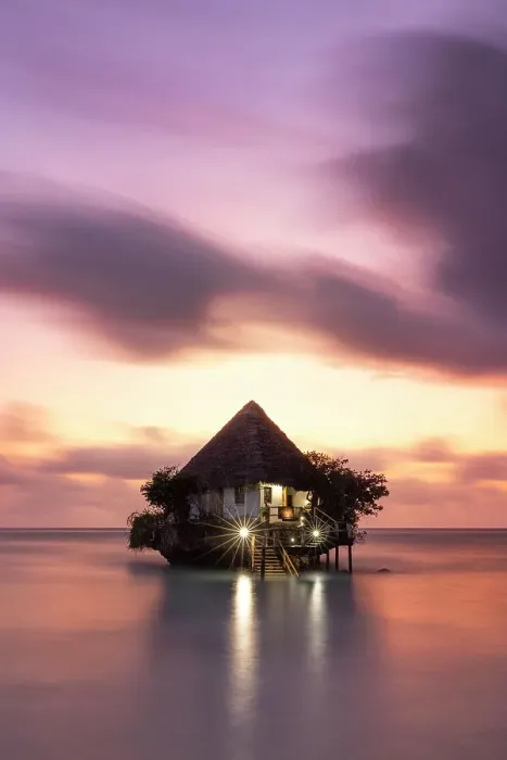 Framed Print : The Rock, during a winter sunrise, Zanzibar, Tanzania Framed Print : The Rock, during a winter sunrise, Zanzibar, Tanzania
